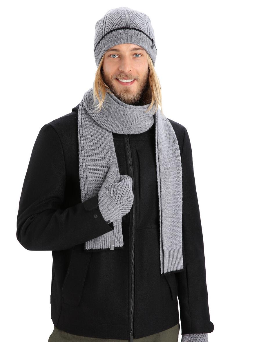 Echarpes Icebreaker Unisex Merino Waypoint Homme Grise Noir | FR 1066HAPK